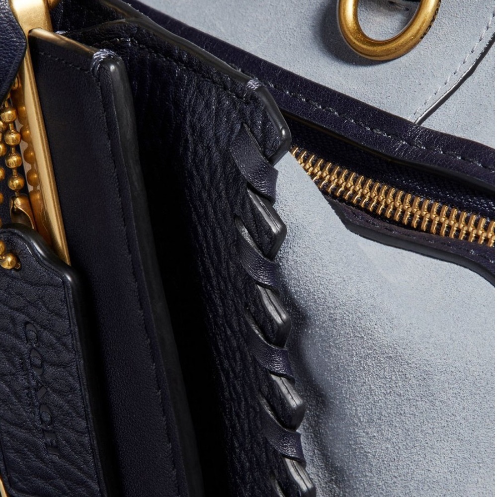 Coach Dreamer Colorblock Suede Satchel Bag purse - Picture 4 of 4